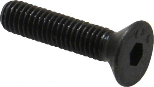Value Collection - #10-32 UNF Hex Socket Drive, 82° Flat Screw - Alloy Steel, Black Oxide Finish, Fully Threaded, 7/8" OAL - Exact Industrial Supply