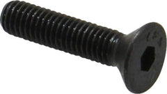 Value Collection - #10-32 UNF Hex Socket Drive, 82° Flat Screw - Alloy Steel, Black Oxide Finish, Fully Threaded, 7/8" OAL - Exact Industrial Supply