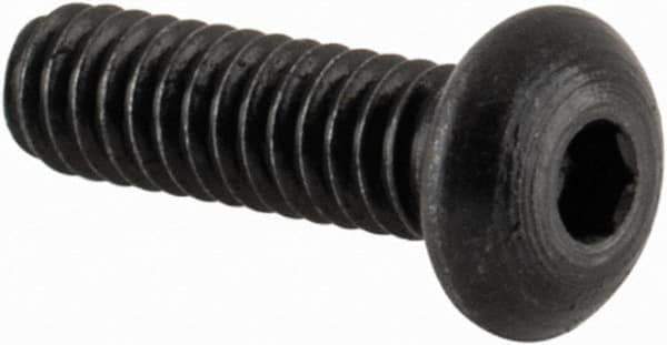 Value Collection - #2-56 UNC Hex Socket Drive, Button Screw - Alloy Steel, Black Oxide Finish, Fully Threaded, 5/16" Length Under Head - Exact Industrial Supply