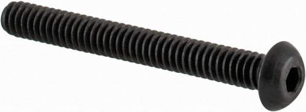 Value Collection - #2-56 UNC Hex Socket Drive, Button Screw - Alloy Steel, Black Oxide Finish, Fully Threaded, 3/4" Length Under Head - Exact Industrial Supply