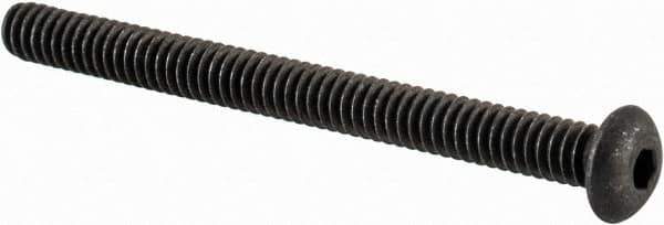 Value Collection - #2-56 UNC Hex Socket Drive, Button Screw - Alloy Steel, Black Oxide Finish, Fully Threaded, 1" Length Under Head - Exact Industrial Supply