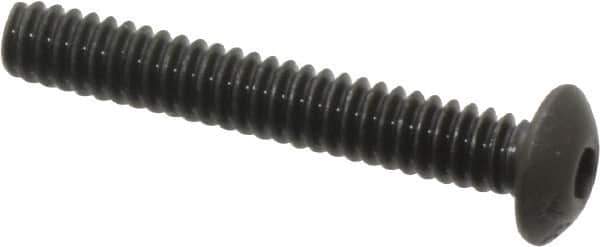 Value Collection - #4-40 UNC Hex Socket Drive, Button Screw - Alloy Steel, Black Oxide Finish, Fully Threaded, 3/4" Length Under Head - Exact Industrial Supply