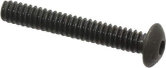 Value Collection - #4-40 UNC Hex Socket Drive, Button Screw - Alloy Steel, Black Oxide Finish, Fully Threaded, 3/4" Length Under Head - Exact Industrial Supply