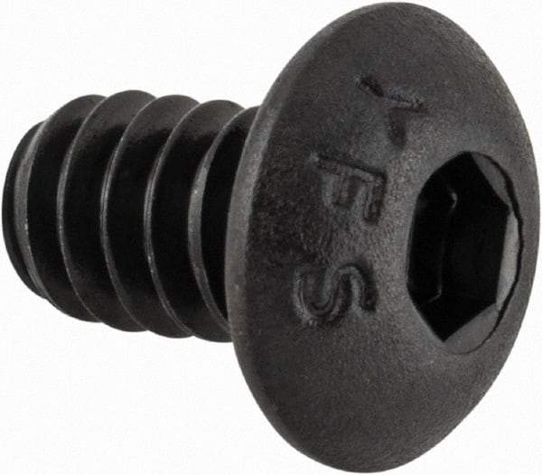Value Collection - #10-24 UNC Hex Socket Drive, Button Screw - Alloy Steel, Black Oxide Finish, Fully Threaded, 5/16" Length Under Head - Exact Industrial Supply