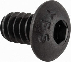 Value Collection - #10-24 UNC Hex Socket Drive, Button Screw - Alloy Steel, Black Oxide Finish, Fully Threaded, 5/16" Length Under Head - Exact Industrial Supply