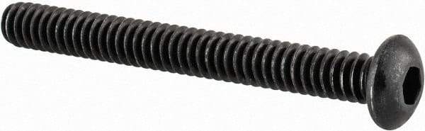 Value Collection - #10-24 UNC Hex Socket Drive, Button Screw - Alloy Steel, Black Oxide Finish, Fully Threaded, 1-3/4" Length Under Head - Exact Industrial Supply