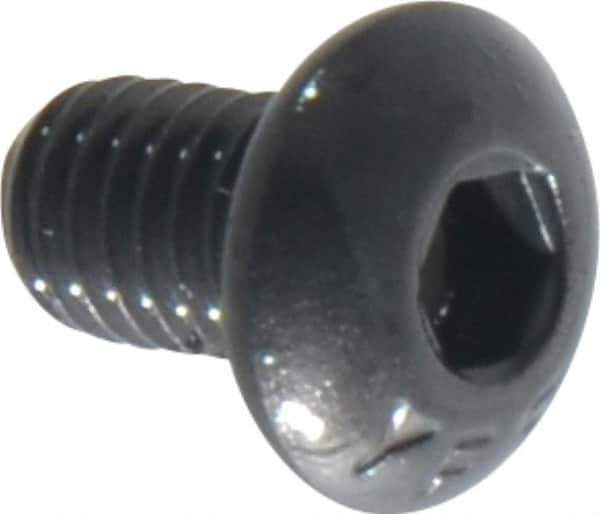 Value Collection - #10-32 UNF Hex Socket Drive, Button Screw - Alloy Steel, Black Oxide Finish, Fully Threaded, 5/16" Length Under Head - Exact Industrial Supply