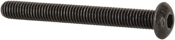 Value Collection - #10-32 UNF Hex Socket Drive, Button Screw - Alloy Steel, Black Oxide Finish, Fully Threaded, 1-3/4" Length Under Head - Exact Industrial Supply