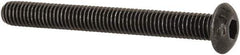 Value Collection - #10-32 UNF Hex Socket Drive, Button Screw - Alloy Steel, Black Oxide Finish, Fully Threaded, 1-3/4" Length Under Head - Exact Industrial Supply