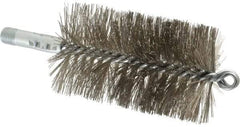 Schaefer Brush - 4-1/2" Brush Length, 2-3/4" Diam, Double Stem, Double Spiral Tube Brush - 7-1/4" Long, Stainless Steel, 1/4" NPSM Male Connection - Exact Industrial Supply