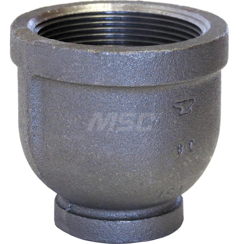 Black Reducing Coupling: 4 x 2″, 150 psi, Threaded Malleable Iron, Galvanized Finish, Class 150