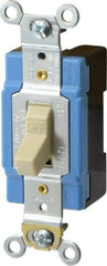 Cooper Wiring Devices - 1 Pole, 120 to 277 VAC, 15 Amp, Industrial Grade, Toggle, Wall and Dimmer Light Switch - 1.31 Inch Wide x 3.28 Inch High - Exact Industrial Supply