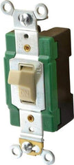 Cooper Wiring Devices - 1 Pole, 120 to 277 VAC, 30 Amp, Industrial Grade, Toggle, Wall and Dimmer Light Switch - Fluorescent - Exact Industrial Supply