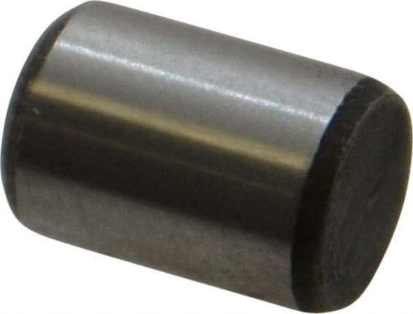 Value Collection - 1/4" Diam x 3/8" Pin Length Alloy Steel Standard Dowel Pin - C 50-58 Hardness, 12,800 Lb Breaking Strength, 1 Beveled & 1 Rounded End - Exact Industrial Supply
