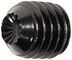 Value Collection - #4-40 UNC, 5/16" OAL, Knurled Cup Point Set Screw - Grade 8 Alloy Steel, 0.05" Key - Exact Industrial Supply