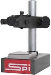 SPI - Cast Iron (Base), Rectangular Base, Comparator Gage Stand - 8" High, 6" Base Length x 3-7/8" Base Width x 2" Base Height, Includes Holder - Exact Industrial Supply