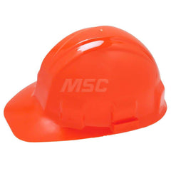 Hard Hat: Class E, 6-Point Suspension Hi-Viz Orange, Plastic, Slotted