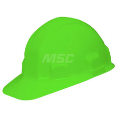 Hard Hat: Class E, 6-Point Suspension Bright Lime Green, Plastic, Slotted