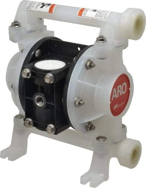 ARO/Ingersoll-Rand - 3/8" NPT, Nonmetallic, Air Operated Diaphragm Pump - PTFE Diaphragm, Polypropylene Housing - Exact Industrial Supply