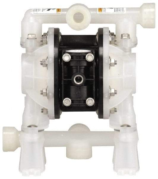 ARO/Ingersoll-Rand - 1/2" NPT, Nonmetallic, Air Operated Diaphragm Pump - PTFE Diaphragm, Polypropylene Housing - Exact Industrial Supply