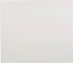 Cooper B-Line - 12-7/8" OAW x 14-7/8" OAH Powder Coat Finish Electrical Enclosure Nonperforated Panel - 16" x 14" Box, 14 Gauge Steel, Use with 161410-12CHC/16146-12CHC/16146-12CHCS/16146-12CHQRC/16146-12LC/16146-12SC/16146-FTC/16148-12CHC - Exact Industrial Supply