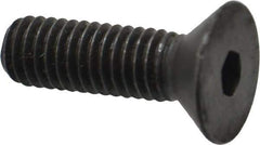 Made in USA - 3/8-16 UNC Hex Socket Drive, 82° Flat Screw - Alloy Steel, Black Oxide Finish, Fully Threaded, 1-1/4" OAL - Exact Industrial Supply