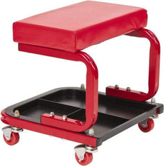 Value Collection - 260 Lb Capacity, 4 Wheel Creeper Seat with Tray - Steel, 14" High x 14 Wide - Exact Industrial Supply