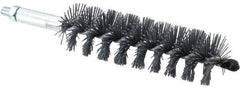 Schaefer Brush - 4" Brush Length, 1-1/4" Diam, Single Stem, Single Spiral Tube Brush - 6-1/4" Long, Silicone Carbide Impregnated Nylon, 1/4-28 Male Connection - Exact Industrial Supply