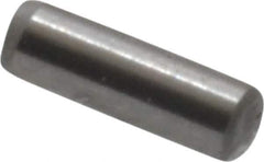 Made in USA - 1/16" Diam x 3/16" Pin Length Grade 8 Alloy Steel Standard Dowel Pin - Bright Finish, 1 Beveled & 1 Rounded End - Exact Industrial Supply