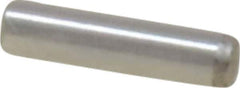 Made in USA - 1/16" Diam x 1/4" Pin Length Grade 8 Alloy Steel Standard Dowel Pin - Bright Finish, 1 Beveled & 1 Rounded End - Exact Industrial Supply