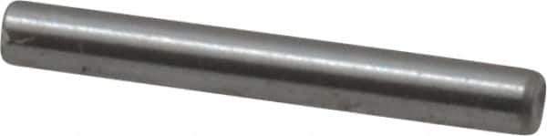 Made in USA - 1/16" Diam x 1/2" Pin Length Grade 8 Alloy Steel Standard Dowel Pin - Bright Finish, 1 Beveled & 1 Rounded End - Exact Industrial Supply
