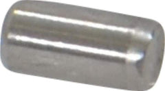 Made in USA - 3/32" Diam x 3/16" Pin Length Grade 8 Alloy Steel Standard Dowel Pin - Bright Finish, 1 Beveled & 1 Rounded End - Exact Industrial Supply