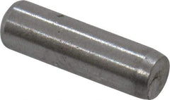 Made in USA - 3/32" Diam x 5/16" Pin Length Grade 8 Alloy Steel Standard Dowel Pin - Bright Finish, 1 Beveled & 1 Rounded End - Exact Industrial Supply