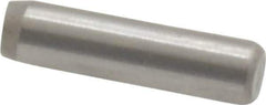 Made in USA - 3/32" Diam x 3/8" Pin Length Grade 8 Alloy Steel Standard Dowel Pin - Bright Finish, 1 Beveled & 1 Rounded End - Exact Industrial Supply