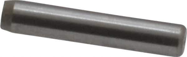 Made in USA - 3/32" Diam x 1/2" Pin Length Grade 8 Alloy Steel Standard Dowel Pin - Bright Finish, 1 Beveled & 1 Rounded End - Exact Industrial Supply
