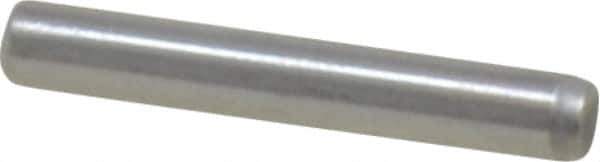 Made in USA - 3/32" Diam x 5/8" Pin Length Grade 8 Alloy Steel Standard Dowel Pin - Bright Finish, 1 Beveled & 1 Rounded End - Exact Industrial Supply