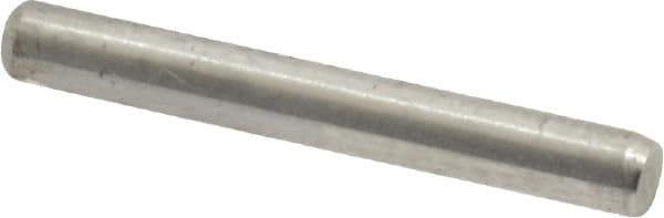 Made in USA - 3/32" Diam x 3/4" Pin Length Grade 8 Alloy Steel Standard Dowel Pin - Bright Finish, 1 Beveled & 1 Rounded End - Exact Industrial Supply