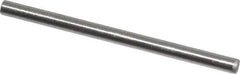 Made in USA - 1/8" Diam x 2" Pin Length Grade 8 Alloy Steel Standard Dowel Pin - Bright Finish, C 47-58 & C 60 (Surface) Hardness, 1,840 Lb (Single Shear), 3,680 Lb (Double Shear) Breaking Strength, 1 Beveled & 1 Rounded End - Exact Industrial Supply