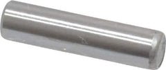 Made in USA - 3/16" Diam x 3/4" Pin Length Grade 8 Alloy Steel Standard Dowel Pin - Bright Finish, C 47-58 & C 60 (Surface) Hardness, 4,150 Lb (Single Shear), 8,300 Lb (Double Shear) Breaking Strength, 1 Beveled & 1 Rounded End - Exact Industrial Supply