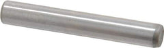 Made in USA - 3/16" Diam x 1-1/4" Pin Length Grade 8 Alloy Steel Standard Dowel Pin - Bright Finish, C 47-58 & C 60 (Surface) Hardness, 4,150 Lb (Single Shear), 8,300 Lb (Double Shear) Breaking Strength, 1 Beveled & 1 Rounded End - Exact Industrial Supply
