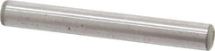Made in USA - 3/16" Diam x 1-1/2" Pin Length Grade 8 Alloy Steel Standard Dowel Pin - Bright Finish, C 47-58 & C 60 (Surface) Hardness, 4,150 Lb (Single Shear), 8,300 Lb (Double Shear) Breaking Strength, 1 Beveled & 1 Rounded End - Exact Industrial Supply