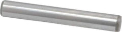 Made in USA - 1/4" Diam x 1-3/4" Pin Length Grade 8 Alloy Steel Standard Dowel Pin - Bright Finish, C 47-58 & C 60 (Surface) Hardness, 14,720 Lb (Double Shear), 7,360 Lb (Single Shear) Breaking Strength, 1 Beveled & 1 Rounded End - Exact Industrial Supply