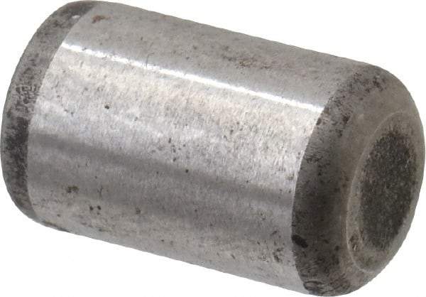 Made in USA - 5/16" Diam x 1/2" Pin Length Grade 8 Alloy Steel Standard Dowel Pin - Bright Finish, C 47-58 & C 60 (Surface) Hardness, 11,500 Lb (Single Shear), 23,000 Lb (Double Shear) Breaking Strength, 1 Beveled & 1 Rounded End - Exact Industrial Supply