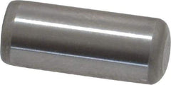 Made in USA - 5/16" Diam x 3/4" Pin Length Grade 8 Alloy Steel Standard Dowel Pin - Bright Finish, C 47-58 & C 60 (Surface) Hardness, 11,500 Lb (Single Shear), 23,000 Lb (Double Shear) Breaking Strength, 1 Beveled & 1 Rounded End - Exact Industrial Supply