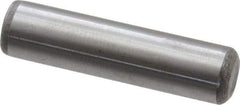 Made in USA - 5/16" Diam x 1-1/4" Pin Length Grade 8 Alloy Steel Standard Dowel Pin - Bright Finish, C 47-58 & C 60 (Surface) Hardness, 11,500 Lb (Single Shear), 23,000 Lb (Double Shear) Breaking Strength, 1 Beveled & 1 Rounded End - Exact Industrial Supply