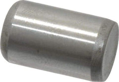 Made in USA - 3/8" Diam x 5/8" Pin Length Grade 8 Alloy Steel Standard Dowel Pin - Bright Finish, C 47-58 & C 60 (Surface) Hardness, 16,550 Lb (Single Shear), 33,100 Lb (Double Shear) Breaking Strength, 1 Beveled & 1 Rounded End - Exact Industrial Supply