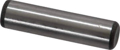 Made in USA - 3/8" Diam x 1-1/2" Pin Length Grade 8 Alloy Steel Standard Dowel Pin - Bright Finish, C 47-58 & C 60 (Surface) Hardness, 16,550 Lb (Single Shear), 33,100 Lb (Double Shear) Breaking Strength, 1 Beveled & 1 Rounded End - Exact Industrial Supply