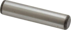 Made in USA - 3/8" Diam x 1-3/4" Pin Length Grade 8 Alloy Steel Standard Dowel Pin - Bright Finish, C 47-58 & C 60 (Surface) Hardness, 16,550 Lb (Single Shear), 33,100 Lb (Double Shear) Breaking Strength, 1 Beveled & 1 Rounded End - Exact Industrial Supply