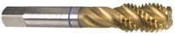 Guhring - 1-8 UNC 4 Flute 3B Modified Bottoming Spiral Flute Tap - Powdered Metal, TiN Finish, 5-1/8" OAL, Right Hand Flute, Right Hand Thread, Series 3998 - Exact Industrial Supply