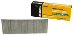 Stanley Bostitch - 18 Gauge 1-3/4" Long Brad Nails for Power Nailers - Steel, Galvanized Finish, Brad Head, Chisel Point - Exact Industrial Supply